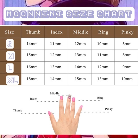 MOONNiNi XL handmade press on nails w/toolkit - Picture 5 of 9